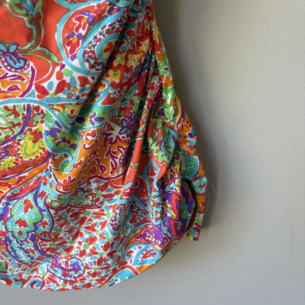 LAUREN Ralph one swim suit Tankini Top paisley Pads Women's Size 8 - Picture 7 of 13